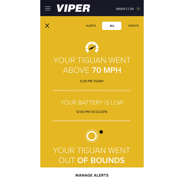 Viper SmartStart Vehicle Alerts